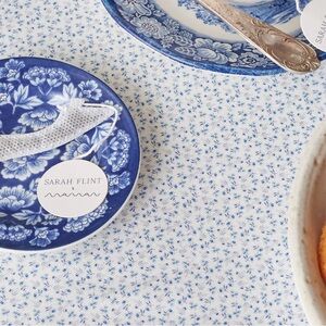 Sarah Flint blue & white floral X Maman Rectangular Tablecloth | sold out NEW